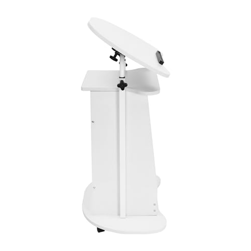 GUIAFUHYE Portable Presentation Stand,Foldable Tabletop Podium, Portable Lectern, Portable Desktop Presentation Podium Stand (White)