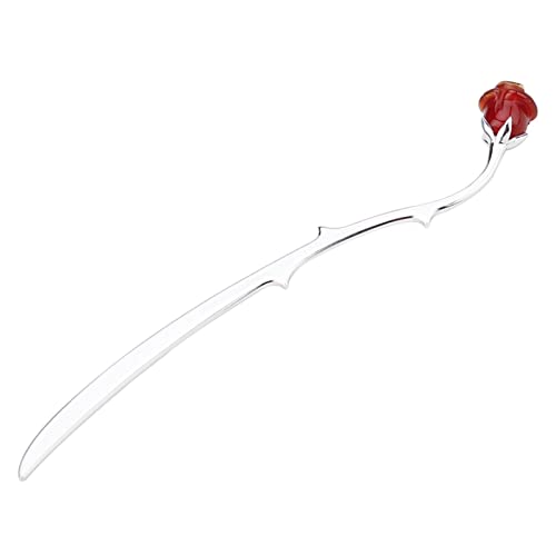 Bookmarks Sterling Silver Rose Flower Bookmark Red Agate to Send Girlfriend Birthday Valentine's Day Gift Page Book Accessories