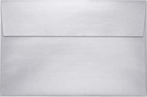 LUXPaper A9 Invitation Envelopes | Peel & Press | 5 3/4" x 8 3/4" | Silver Metallic | 80lb. Text | 250 Qty