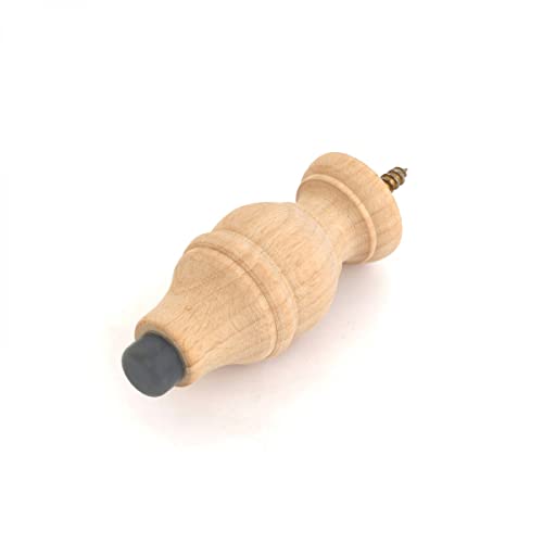 Renovators Supply Manufacturing Wooden Door Stop Bumper Wall Mount 3.5" Long Unfinished Maple Hardwood Door Stopper Rubber Bumper for Absorbing Shock Wall Protector with Hardware Pack of 10