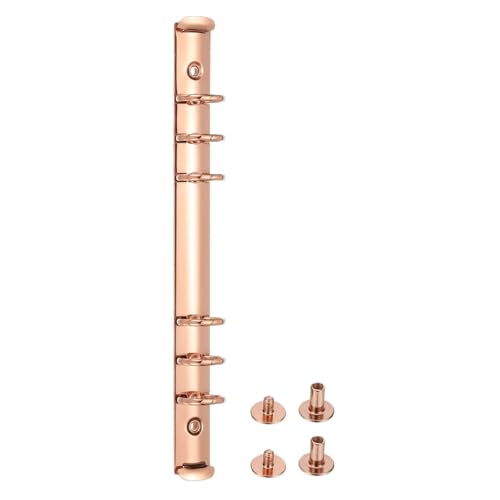 4pcs A5 6-Hole Mechanisms Replacement Planner Loose Leaf Metal Rose Gold Binding Posts