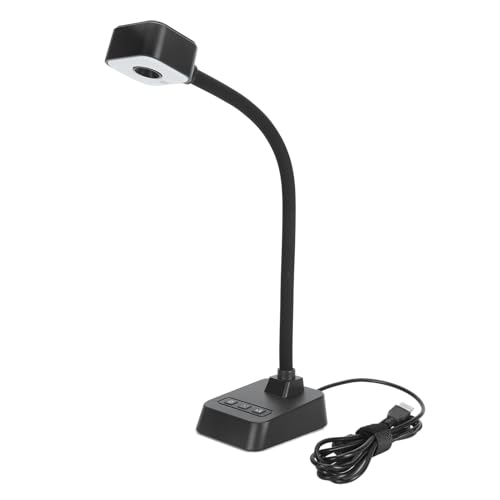 Jelquix 4K USB Document Camera for Teachers, HD Visualizer with 360 Rotatable Lens, 3 Level LED Light Camera with Auto Focus & AI Noise Reduction Mic, Foldable for Window