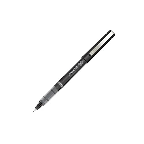 Pilot Precise V7 Rollerball Pens, Fine Point, Black Barrel, Black Ink, Pack Of 12