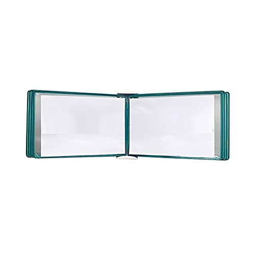 KGDJBGSE Wall Mounted File Holder 20 Pockets A3 Display Folder Hanging Organizer 16.53x11.69 Inch Flip Poster Holder(Green)