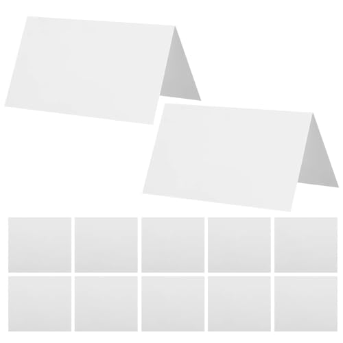 Name Tent Table Cards 200Pcs White Place Cards 3.93x3.54in Blank Table Tent Cards for Wedding Seating Arrangement Printable Name Tags Party Tabletop