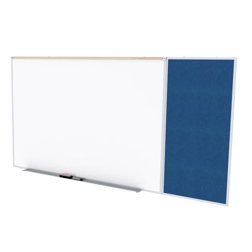 Ghent's Vinyl 4' x 8' Bulletin & Mag. Whiteboard C-Set in Navy