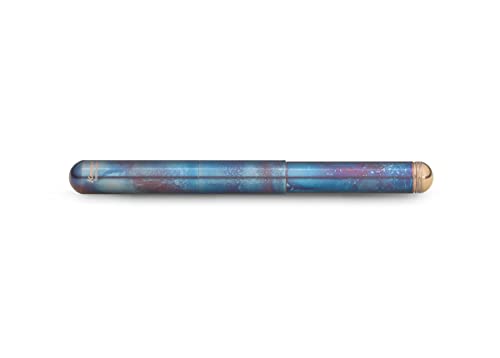 KAWECO 10002061 Fountain Pen, Medium, Medium Point, Fire Blue, Dual Use, Genuine Imported