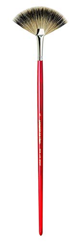 da Vinci Varnish & Priming Series 408 Fan Blender Brush, Pure Badger Hair with Red Lacquered Handle, Size 5