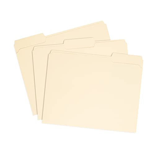 Blue Summit Supplies 100 Heavy Duty Manila File Folders, Letter Size, 14pt