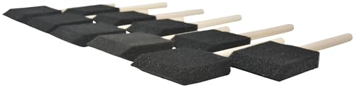 School Smart Wedge Foam Wood Handle Paint Brush, 2 Inches, Pack of 10