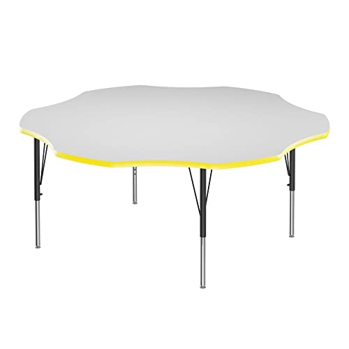 Correll 60" Flower Dry Erase Classroom Activity Table, Yellow