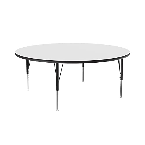Correll 60" Round Dry Erase Classroom Activity Table, Markerboard/Black