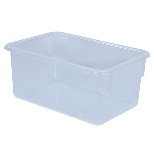 Wood Designs Cubby Storage Bin, Heavy Duty Plastic Containers for Kids Translucent Clear Cubby Tray Set of 20