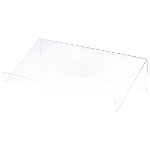 Plymor Clear Acrylic Slightly Elevated Book Display Stand with 2" Ledge, 24" W x 12" D x 6" H