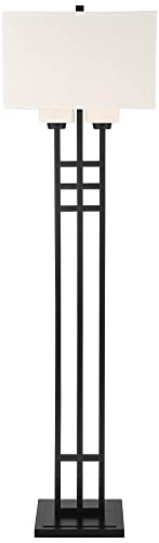 Ventano 64" Tall 2-Light Matte Black Floor Lamp Living Room