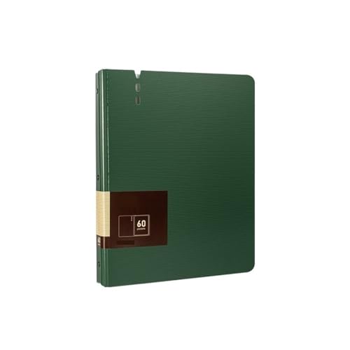 Filing Envelopes 60 Pages A4 File Folder with Transparent Inserts Thickened Data File Storage Book Office Supplies Plastic Folders(Green)