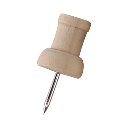 160Pcs H-Shape Wood Push Pins for Cork Board, Map, Photo Display - Steel Needle Thumb Tacks