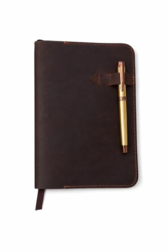 PavinCrafter A5 Leather Journal Cover 5.75 x 8.25 in, Full Grain, Brown