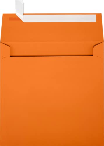 LUXPaper Square Invitation Envelopes | Peel & Press | 5 1/2" x 5 1/2" | Mandarin Orange | 80lb. Text | 1,000 Qty