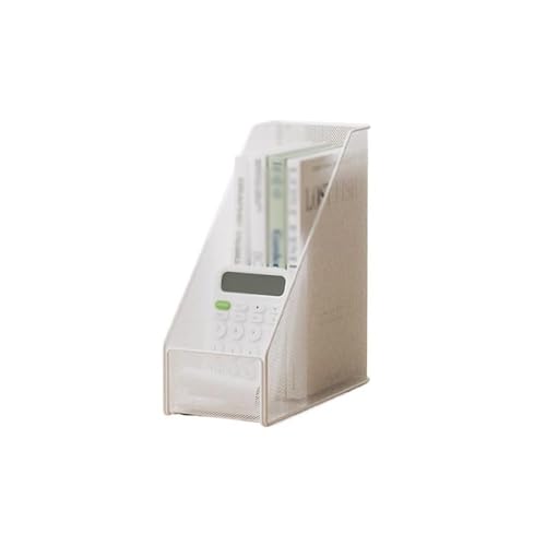 File Organizer Vertical Metal Document Archiving Type File Holder for Home Office Supplies Desk(White)