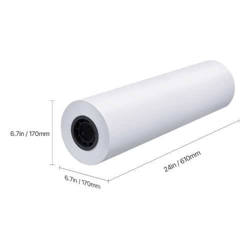 24x500ft Plotter Paper 2 Rolls CAD Bond 3in Core 80GSM Bright White