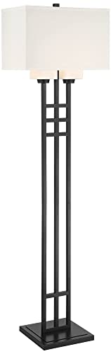 Ventano 64" Tall 2-Light Matte Black Floor Lamp Living Room