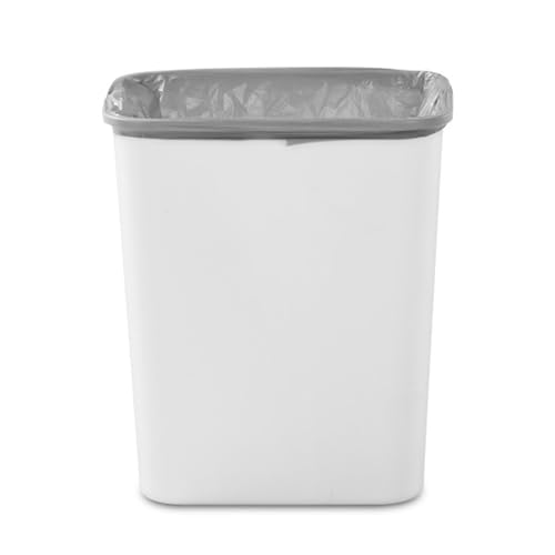 Sterilite Swing Top Wastebasket, Trash Can, 7.8 Gallon, White, 18-Pack