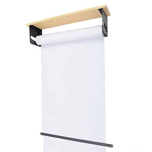 Paper Roll Cutter, 24 Inch Wall Mounted Kraft Paper Dispenser, Heavy Duty Hanging Paper Roll Holder, Multifunctional Message Board for Cafe, Clothing Store, Restaurant, Living Room