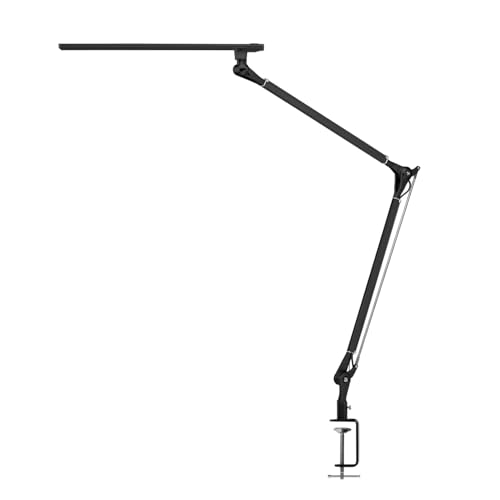 UPLIFTDESK E7 LED Desk Lamp with Clamp - Adjustable 3 Color Modes, Dimmable Black Architect Light for Standing Desk, Home Office, Dual Monitor Computer Work