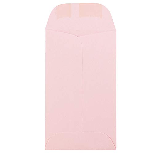 JAM PAPER #3 Coin Business Premium Envelopes - 2 1/2 x 4 1/4 - Baby Pink Pastel - Bulk 250/Box