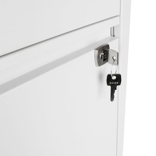 Bisley 3-Drawer Flush Front Vertical File Cabinet - Traffic White
