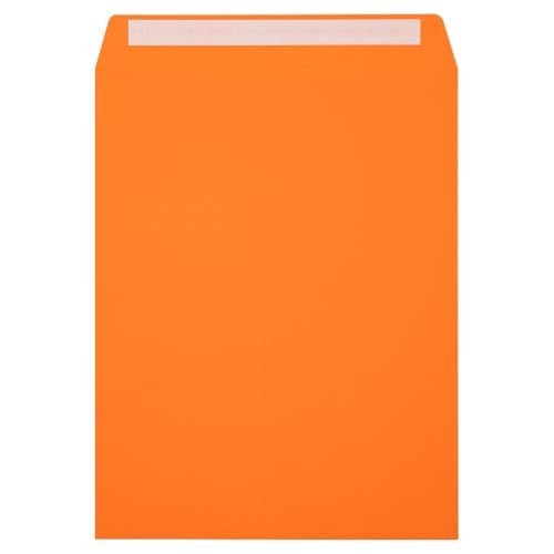 LUXPaper 10 x 13 Open End Envelopes | Peel & Press | Mandarin Orange | 80lb. Text | 250 Qty