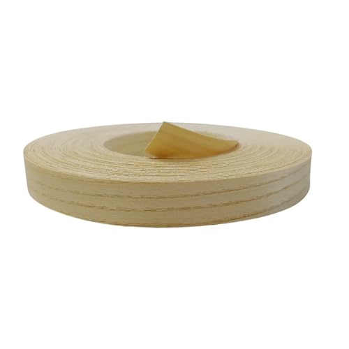 Craft Wood Sheets， Wood Effect Veneer Edge Banding 3/4 Inch Roll, Pre-glued Iron-On Hot Melt Adhesive(Ash)