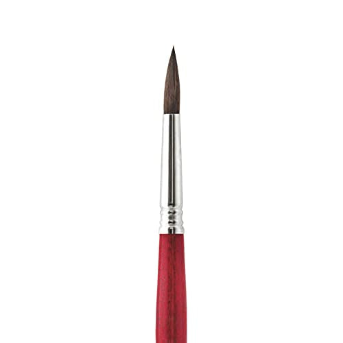 Escoda Aquario Series 1125 Artist Watercolor & Acrylic Short Handle Paint Brush, Petit Gris Natural Squirrel Hair, Round, Size 18