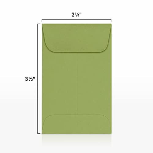 LUXPaper #1 Coin Envelopes | 2 1/4" x 3 1/2" | Avocado Green | 70lb. Text | 500 Qty