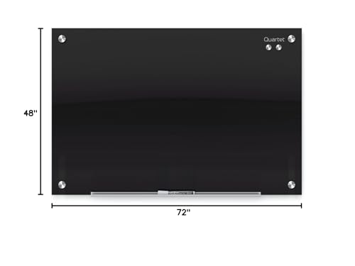 Quartet Magnetic Dry Erase Board, 72" x 48" Glass Whiteboard for Wall, Infinity, Black (G7248B)