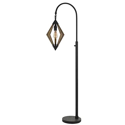 Valence 60W Metal/Pine Wood Down Bridge Floor lamp (Edison Bulb Included)