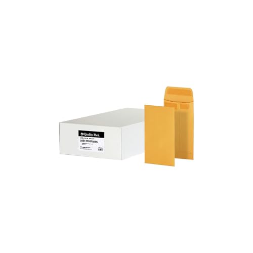 Quality Park 3-1/8 x 5-1/4 Coin Envelopes, #5 Coin Envelopes, 500 Pack, with Gummed Flap, 28 lb Brown Kraft Paper for Small Parts and Cash, Ideal for Home and Office Organization