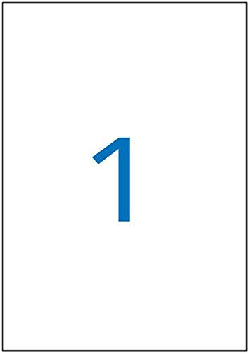 Pack of 100 Removable Labels 210 x 297 mm White