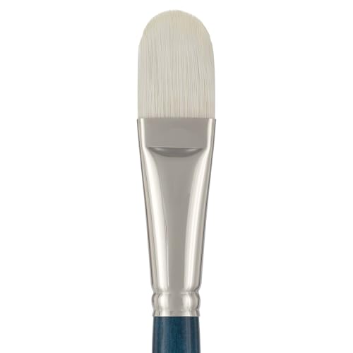 Creative Mark Berlin Synthetic Long Handle Artist Brush - Filbert # 28 - Handmade in Germany Art Paint Brush w/Synthetic Filament for Acrylics, Oils, Alkyds - Art Brush w/Sustainable Wood Handle