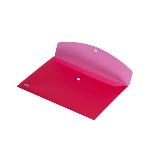 Elba Wallets, Urban A4, Rounded Corners, snap Closure, Pack of 5, Plastic, Translucent, Assorted a5 Pink