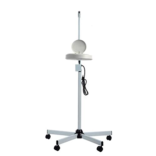 EUQKKWLOY 5X Magnifying Glass Led Lamp with Rolling Floor Stand Adjustable Swivel Arm Beauty Magnifier Lamp for Tattoo Folding Shadowless Salon Spa Nail Skin Sharing