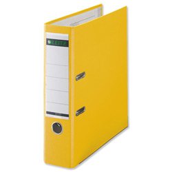 Leitz Lever Arch File, Yellow, Plastic, Foolscap, 8 cm Spine, 11100015