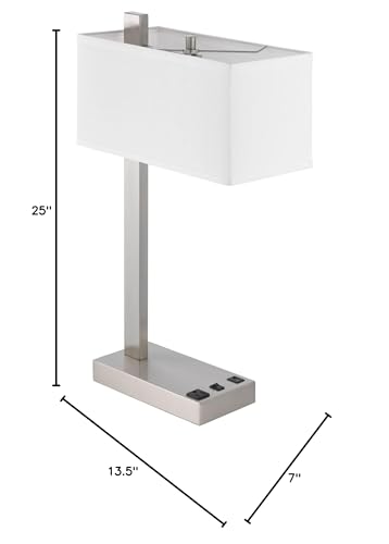 Cal Lighting LA-8037DK Drancy Metal Desk Lamp with One Power Outlet and One USB Charging Port
