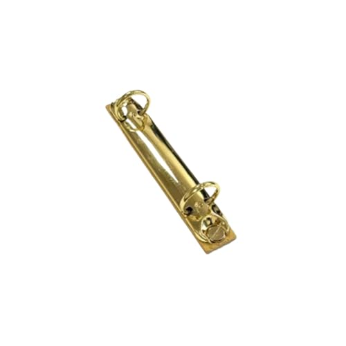 Ring Clips 8pcs A7 Detachable Buckle Loose-Leaf Binder Strip with Bamboo Back Panel 2 Holes Metal Ring Binder Clips for Handbook Album Notebook(Gold)