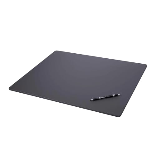 DACASSO Leatherette Conference Table Pad - Luxury Leather Desk Blotter for Writing - Padded Executive Desk Surface Protector - (Gray, 24” x 19”)