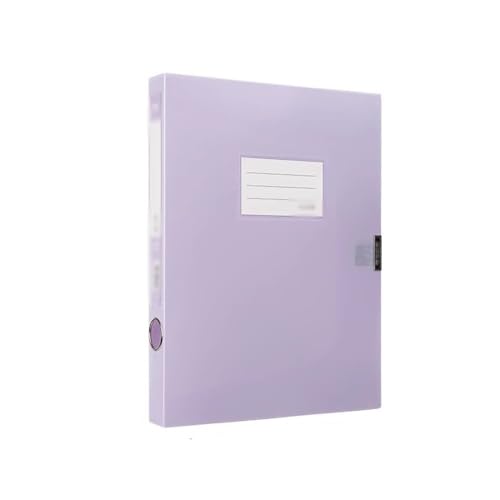 Filing Envelopes A4 File Archive Box 35mm Large Capacity Contract Folder Office Supplies Data Storage Box Plastic Folders(Purple)