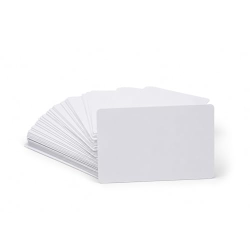 200 Premium Blank Composite ID Cards for Retransfer Printers 30 Mil Graphic Quality PET PVC Blend CR80 8030 by Specialist ID Compatible with Magicard Prima 4 Prima 8 and Fargo HDP Printers (White)