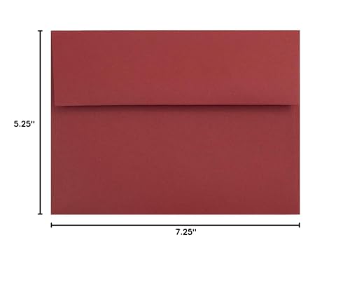JAM PAPER A7 Premium Invitation Envelopes - 5 1/4 x 7 1/4 - Dark Red - Bulk 500/Box