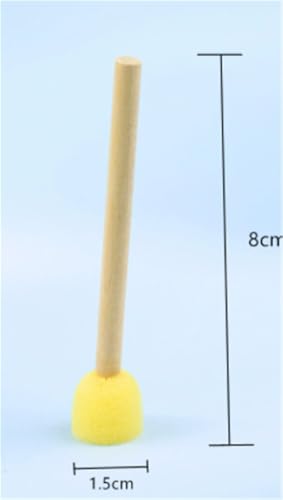 Foam Paint Brushes 120 Pcs Round Foam Paint Brushes - Sponge Fitted with Wooden Handles for Art & Craft Projects